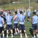 Jugadores de la Real Sociedad entrenando en Zubieta antes del desplazamiento a La Cerámica para el partido ante el Villarreal en la jornada 29 de LaLiga