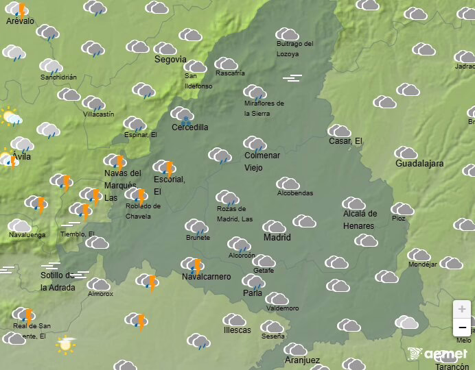 Clima en Madrid para hoy 9 de marzo: cielo nublado y precipitaciones.