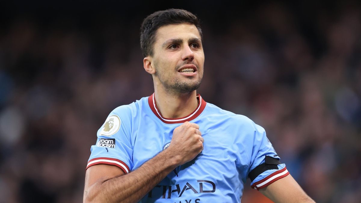 Rodri Hernández celebra un gol anotado con el Manchester City