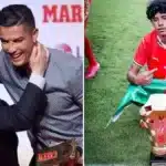 Cristiano Ronaldo Jr. entrenando en las instalaciones de Valdebebas con el Cadete A del Real Madrid en marzo de 2026 tras la petición personal de su padre al presidente Florentino Pérez