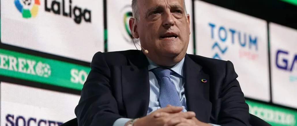 Javier Tebas: "La sanción de la UEFA al Real Madrid me parece bien si fue un gesto nazi"