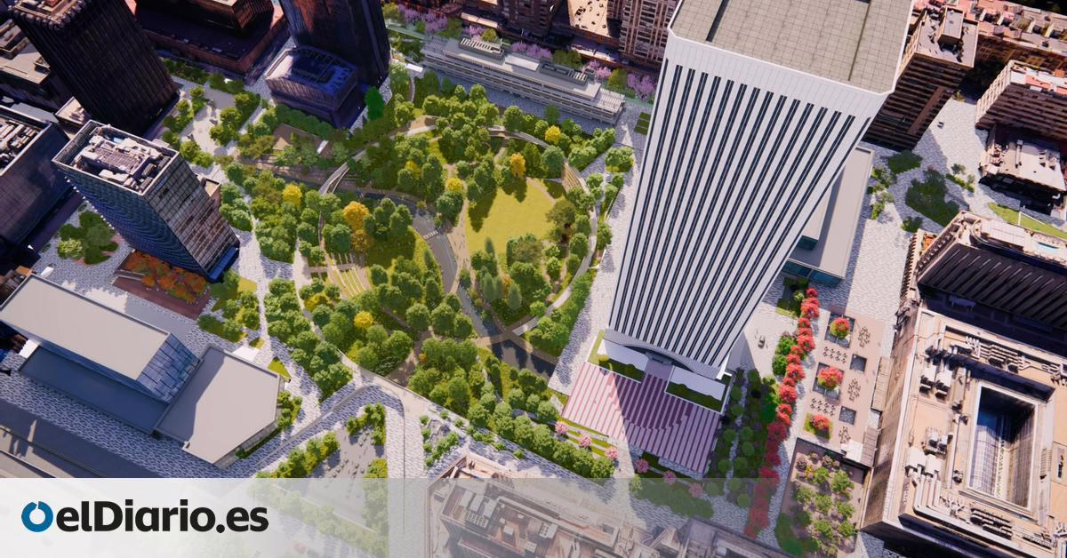 Madrid revela la millonaria transformación del "Nuevo AZCA": un bosque central, un anillo distribuidor y una ría en terrazas.