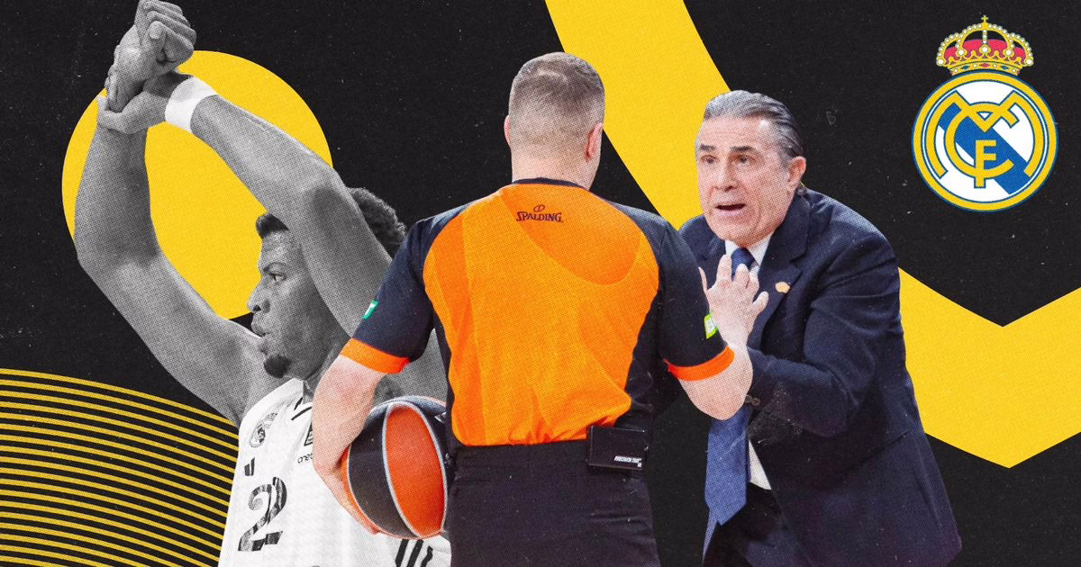 Sergio Scariolo presiona a los árbitros antes del partido de Euroliga entre Zalgiris y Real Madrid.