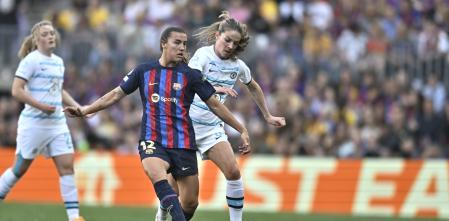 Patri Guijarro, en el Barça-Chelsea de la Champions League 2022-23