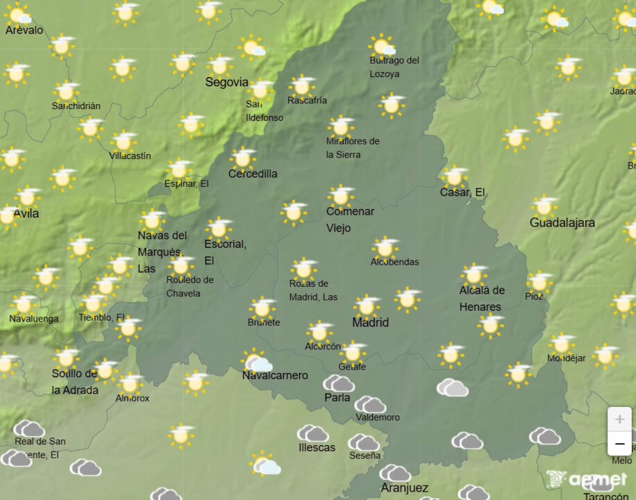 Temperaturas de hasta 28°C y nubosidad alta.