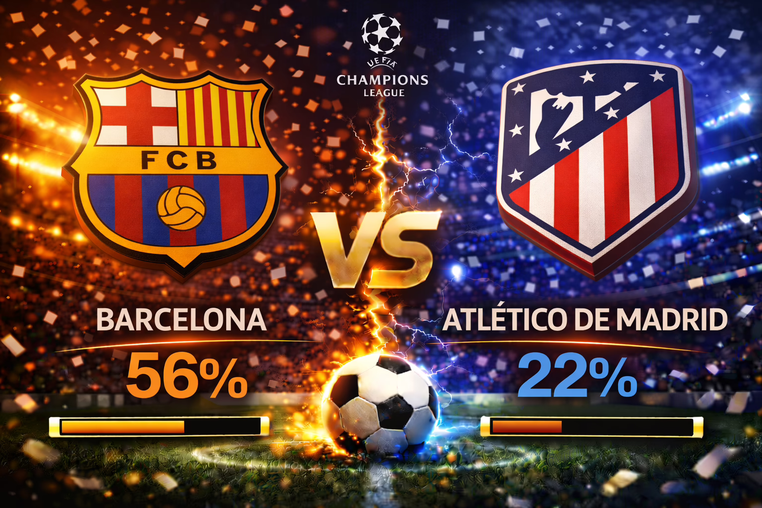 Predicción del enfrentamiento entre Barcelona y Atlético de Madrid (08/04)