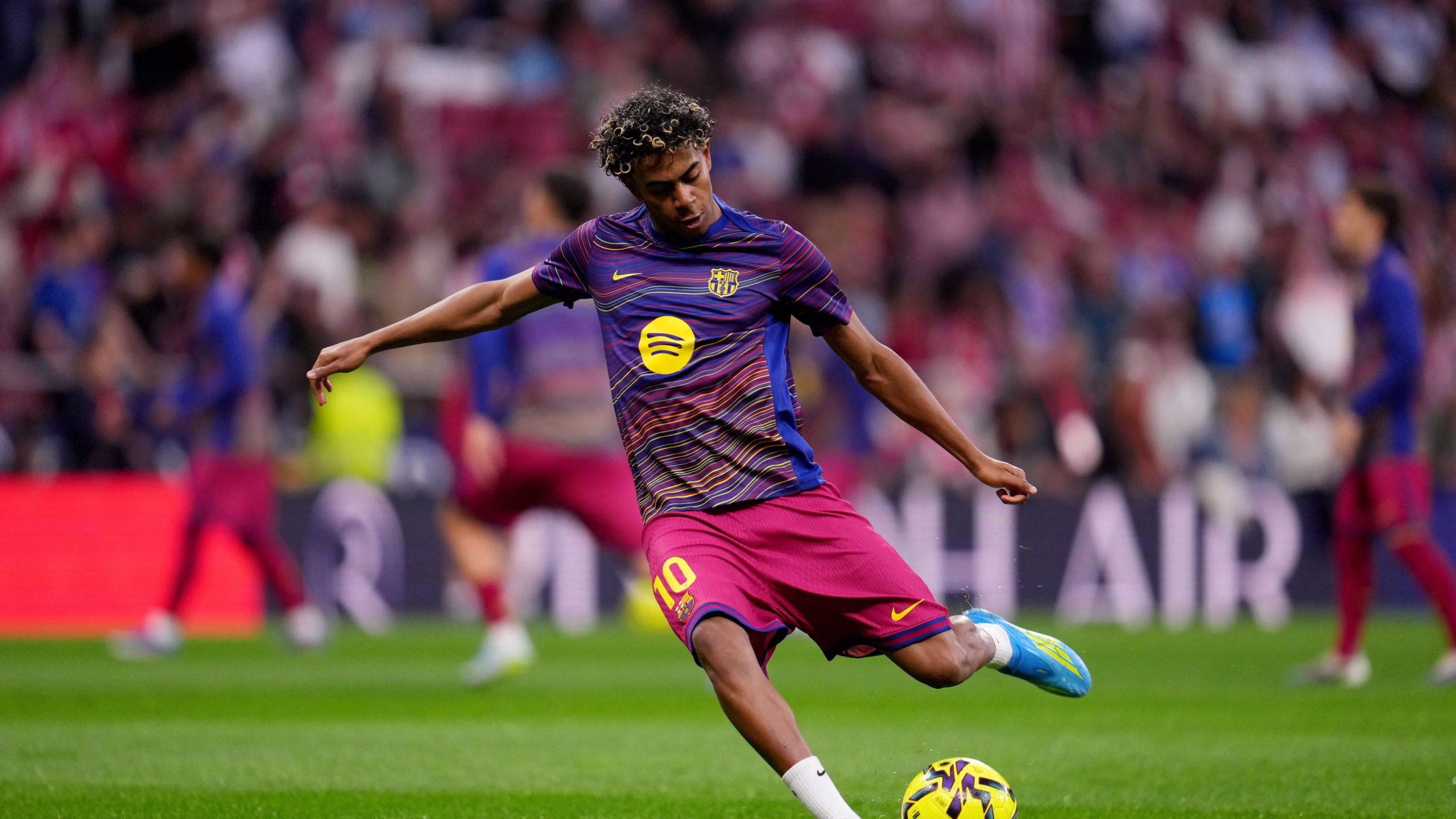 El Yamal lidera... El cuarteto del Barcelona se prepara para el encuentro contra el Atlético con presión.
